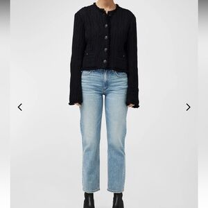 rag & bone Black and Light Blue Straight Leg Jeans
